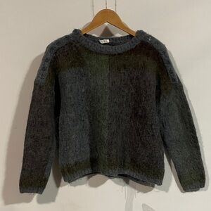 Cozy Gray and Green Women's Sweater